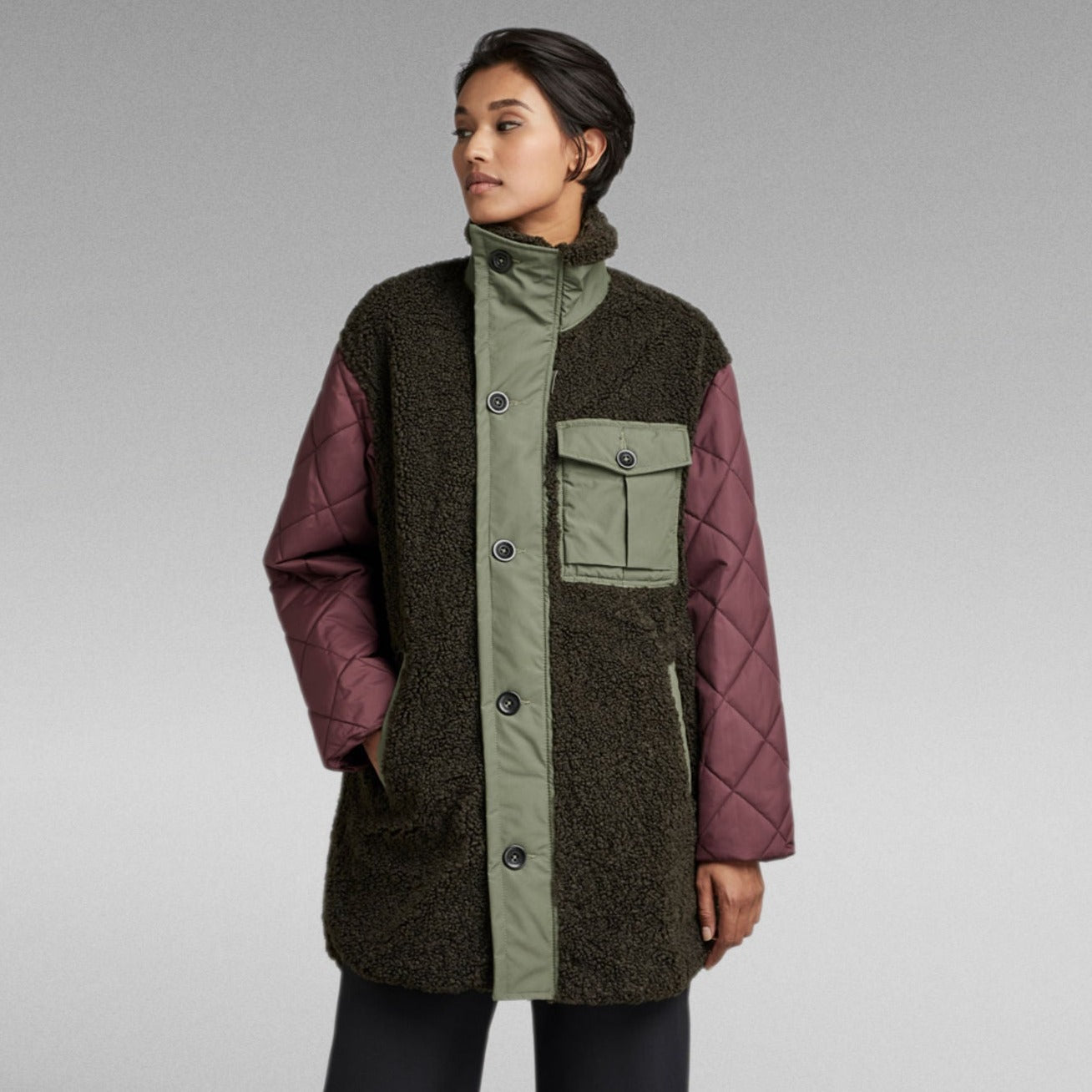 G-Star Teddy Mix Jacket-Asfalt-Fi&Co Boutique