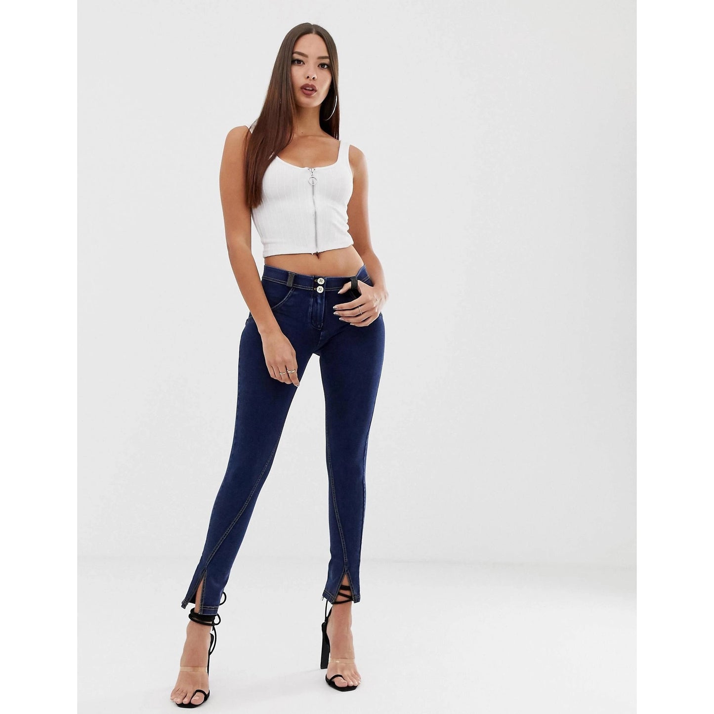 Freddy Dark Denim Yellow Stitch with Twisted Slit Seam-Dark Denim-Fi&Co Boutique