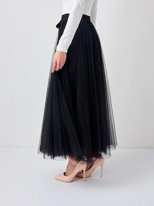 Carrie Tulle Skirt Black-S/M-Fi&Co Boutique