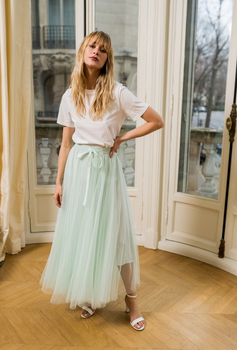 Carrie Tulle Skirt Khaki-S/M-Fi&Co Boutique