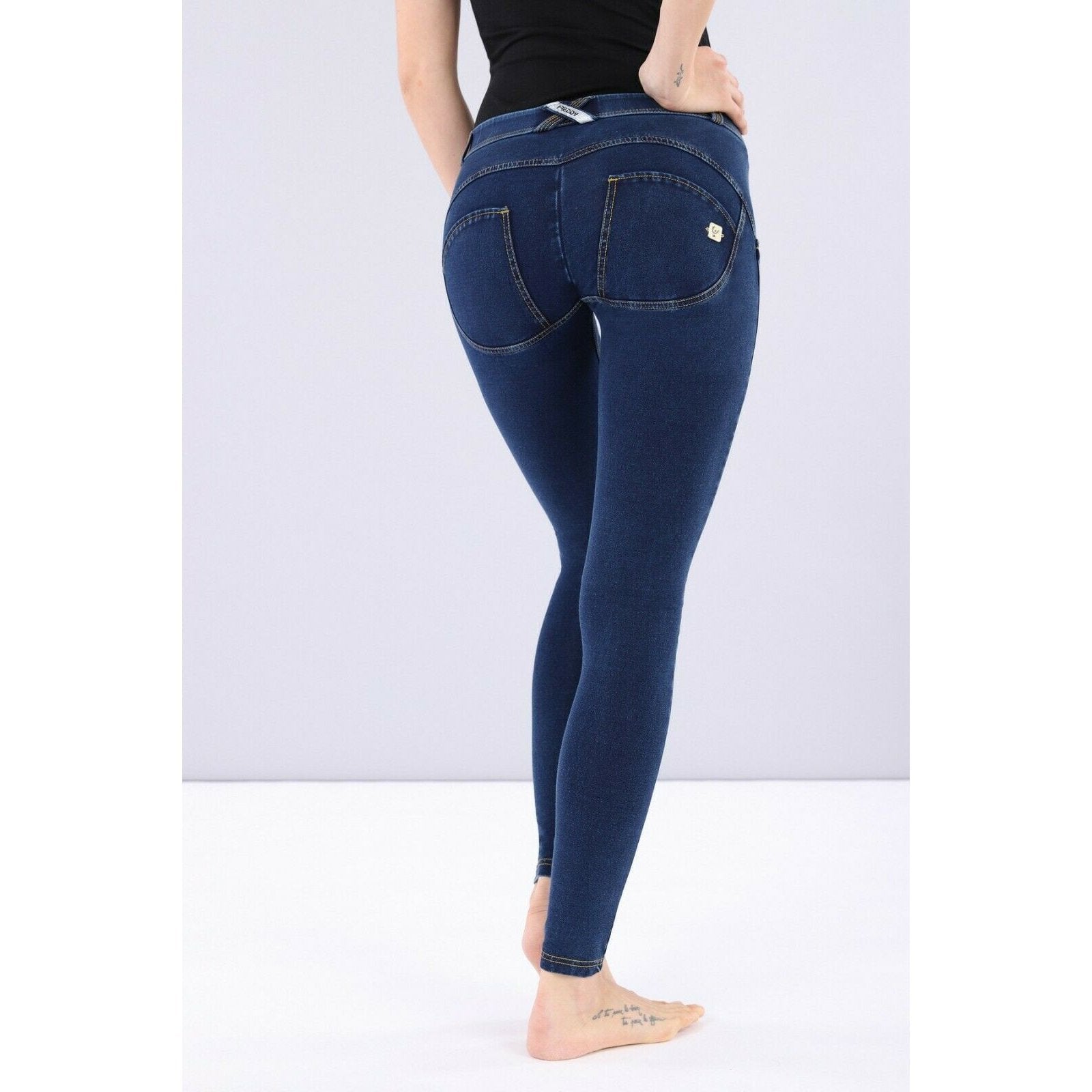 Freddy WR.UP Denim Yellow Stich Skinny Mid-Rise-Dark Blue-Fi&Co Boutique