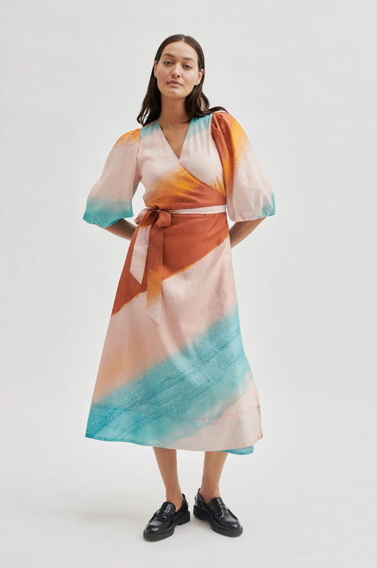 Second Female Views Wrap Dress-Auburn-Fi&Co Boutique