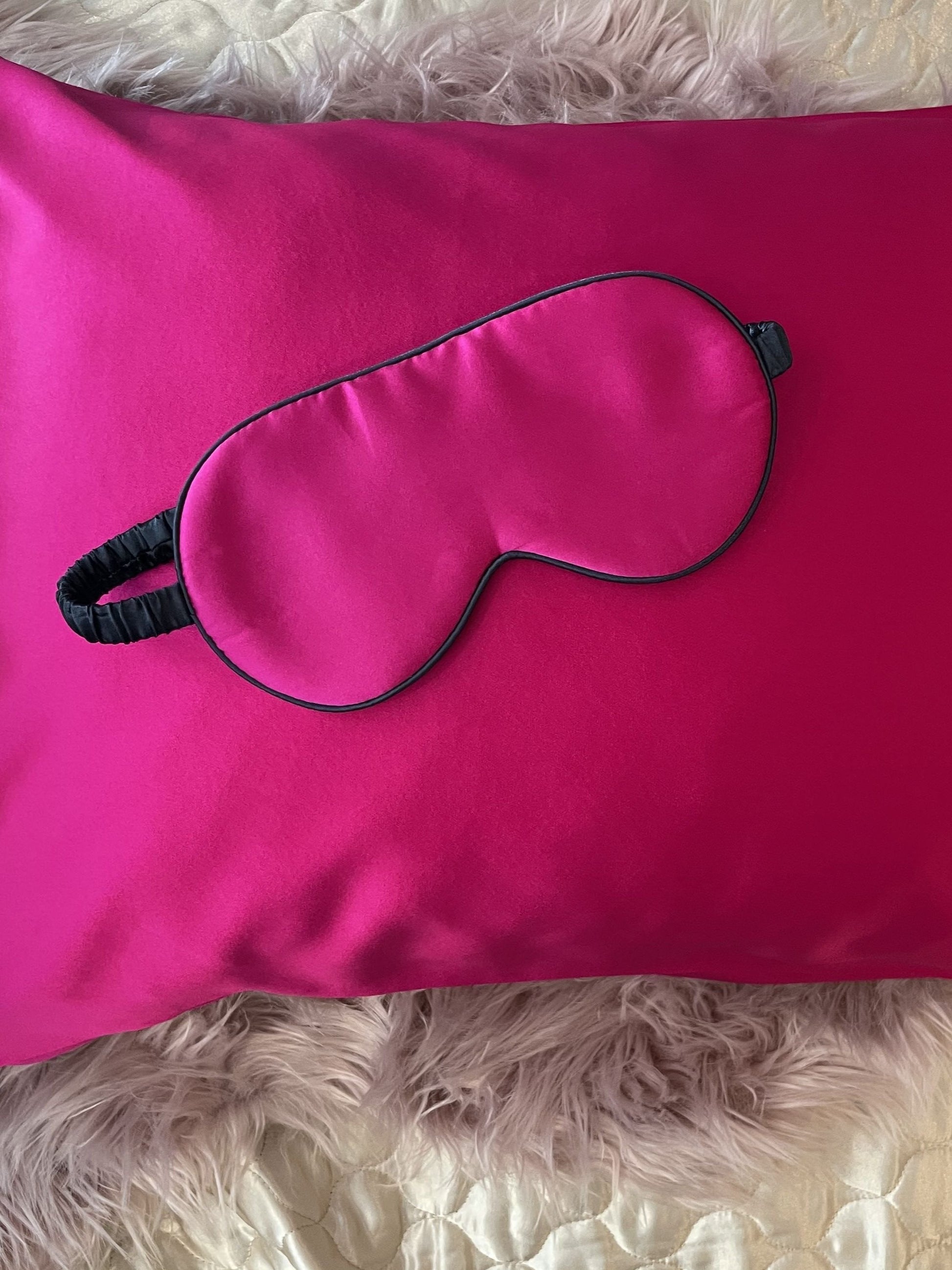 Silk Eye Mask Fuschia-Fi&Co Boutique