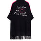 Vilagallo Knitwear Poncho Black/Pink-Fi&Co Boutique